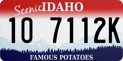 ID license plate 1O7112K