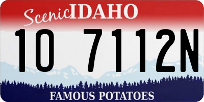 ID license plate 1O7112N