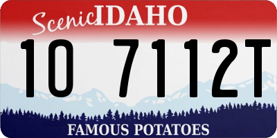 ID license plate 1O7112T