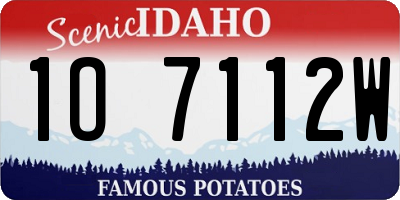 ID license plate 1O7112W