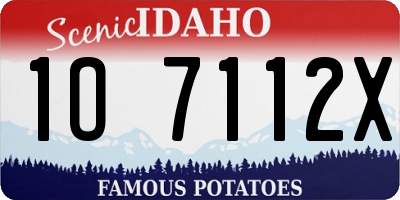 ID license plate 1O7112X