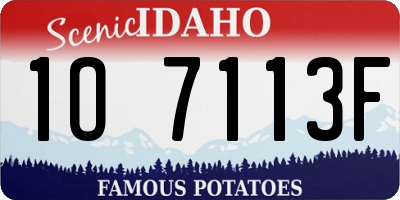 ID license plate 1O7113F