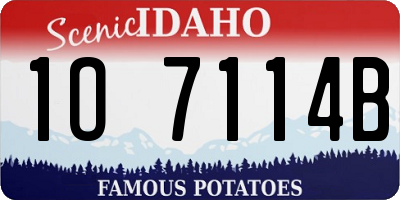 ID license plate 1O7114B