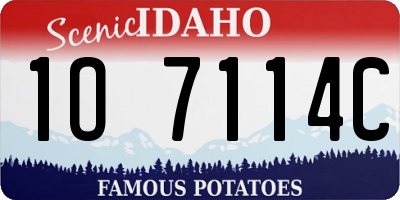 ID license plate 1O7114C