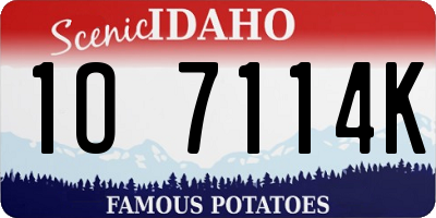 ID license plate 1O7114K