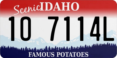 ID license plate 1O7114L