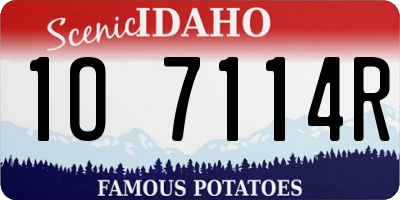 ID license plate 1O7114R