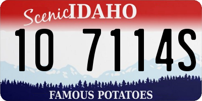 ID license plate 1O7114S
