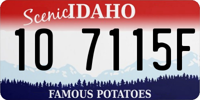 ID license plate 1O7115F