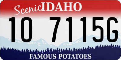 ID license plate 1O7115G