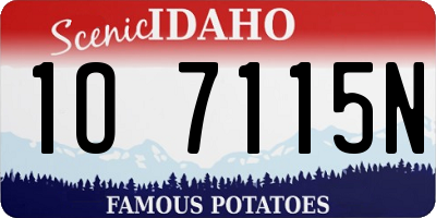 ID license plate 1O7115N