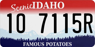 ID license plate 1O7115R
