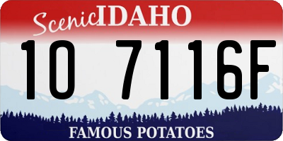 ID license plate 1O7116F
