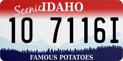 ID license plate 1O7116I