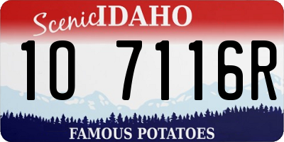 ID license plate 1O7116R