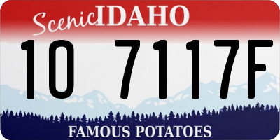 ID license plate 1O7117F