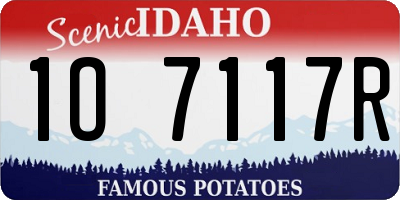 ID license plate 1O7117R