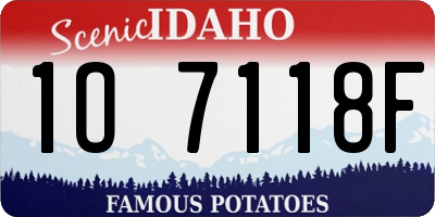 ID license plate 1O7118F