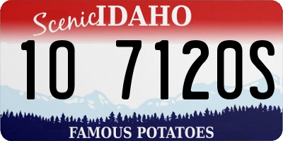 ID license plate 1O7120S
