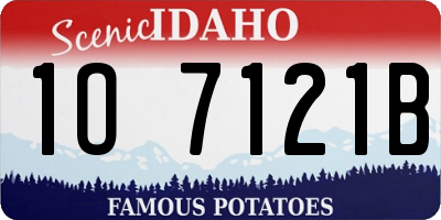 ID license plate 1O7121B