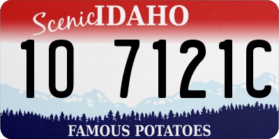 ID license plate 1O7121C