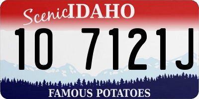 ID license plate 1O7121J