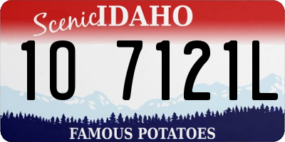 ID license plate 1O7121L