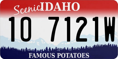 ID license plate 1O7121W