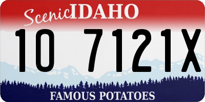 ID license plate 1O7121X