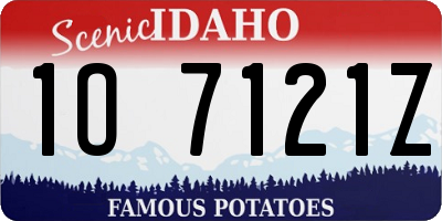 ID license plate 1O7121Z