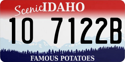 ID license plate 1O7122B