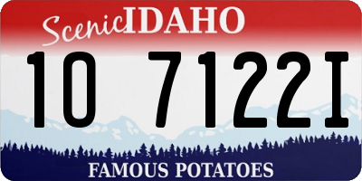 ID license plate 1O7122I