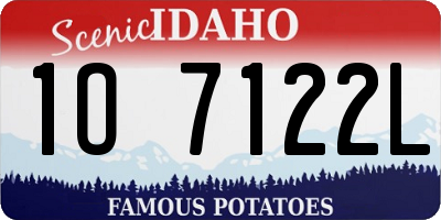 ID license plate 1O7122L