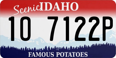 ID license plate 1O7122P