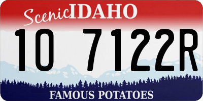 ID license plate 1O7122R