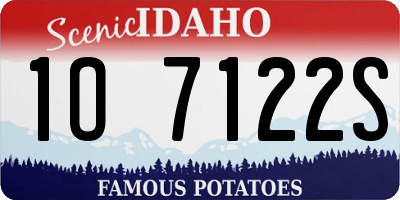 ID license plate 1O7122S