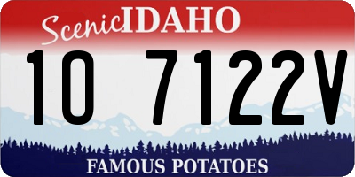 ID license plate 1O7122V