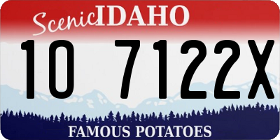 ID license plate 1O7122X