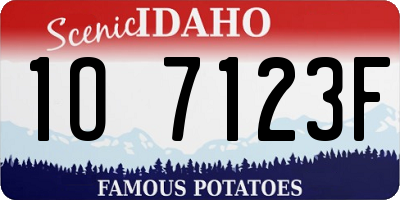 ID license plate 1O7123F