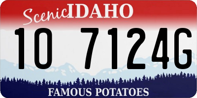 ID license plate 1O7124G