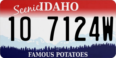 ID license plate 1O7124W