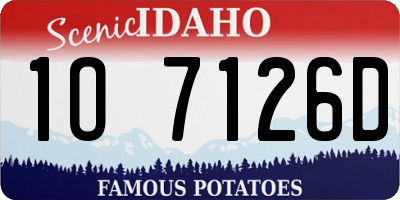 ID license plate 1O7126D