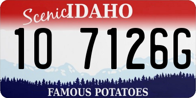 ID license plate 1O7126G
