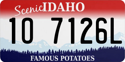 ID license plate 1O7126L