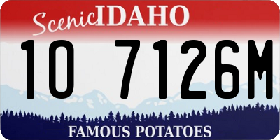 ID license plate 1O7126M
