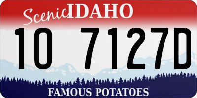 ID license plate 1O7127D