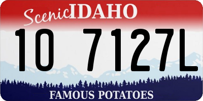 ID license plate 1O7127L