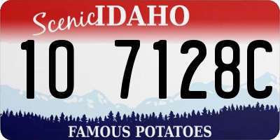ID license plate 1O7128C