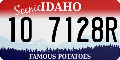 ID license plate 1O7128R