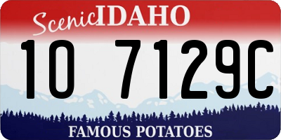 ID license plate 1O7129C